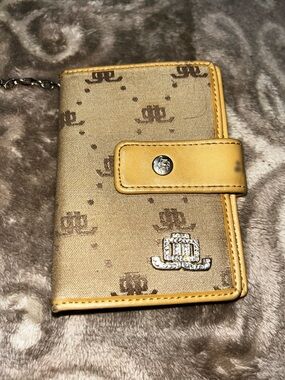 JLo Yellow Monogram Card Holder Wallet Vintage Y2K